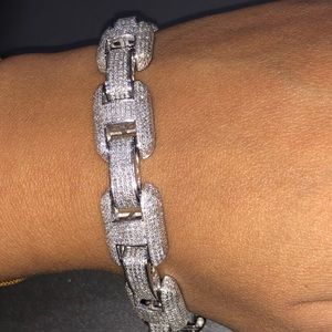 Gucci link real diamond men bracelet custom made exclusive design 4.50 carats